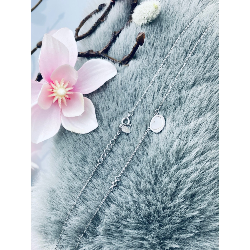 Herz 925 Silber Halskette mit Zirkonia Halsband Damen Kinder