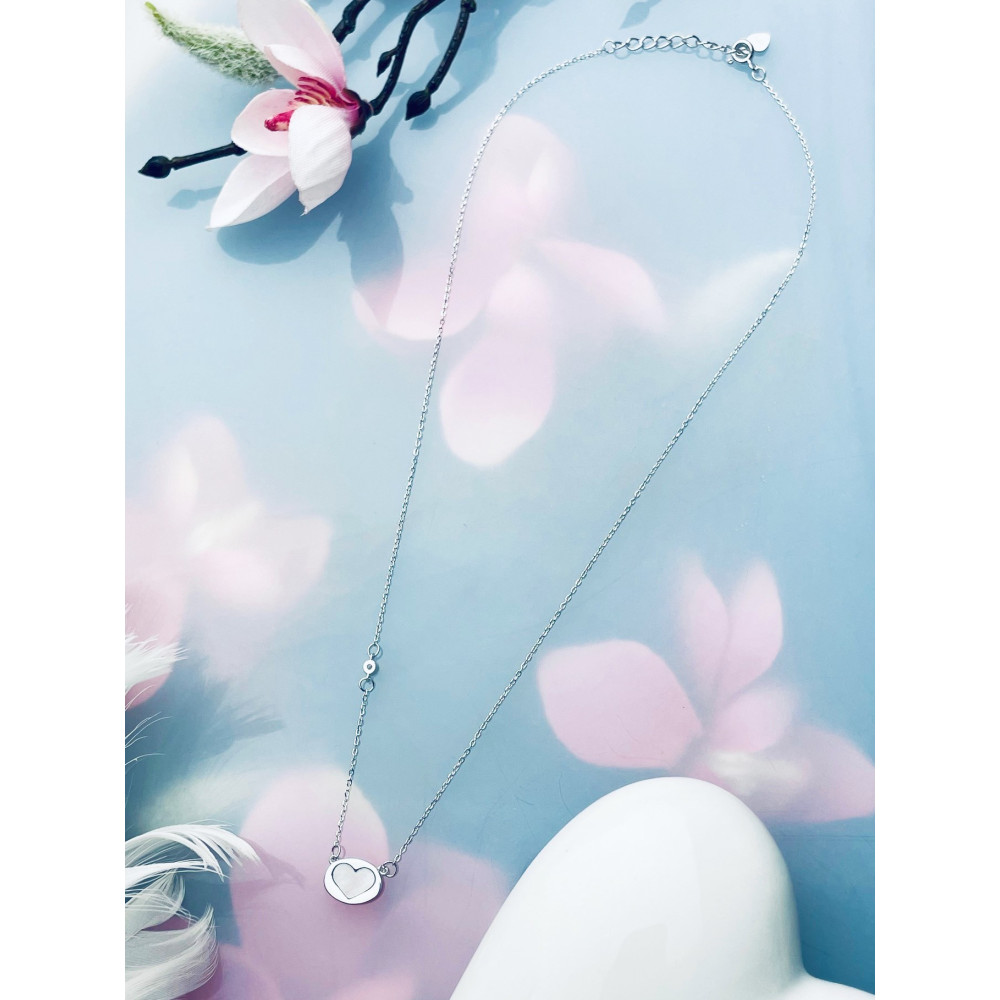 Herz 925 Silber Halskette mit Zirkonia Halsband Damen Kinder