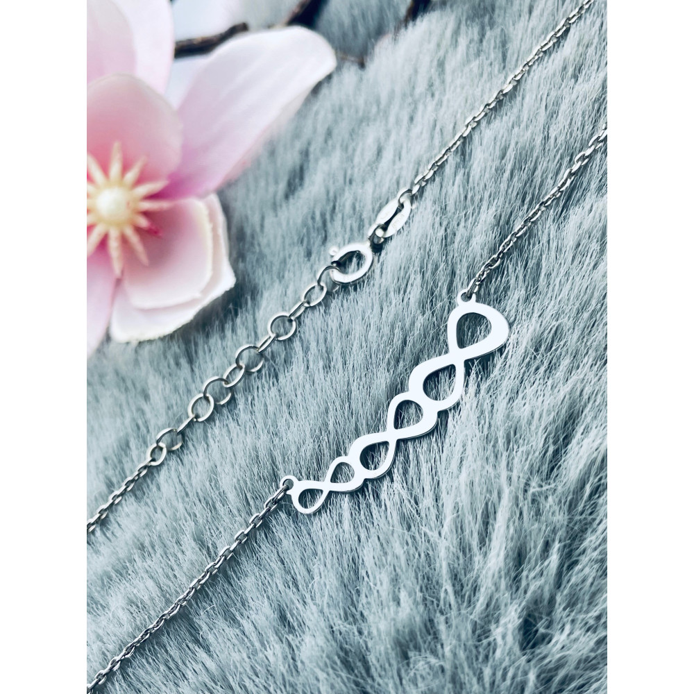 Infinity 925 Silber Halskette Halsband Damen Kinder