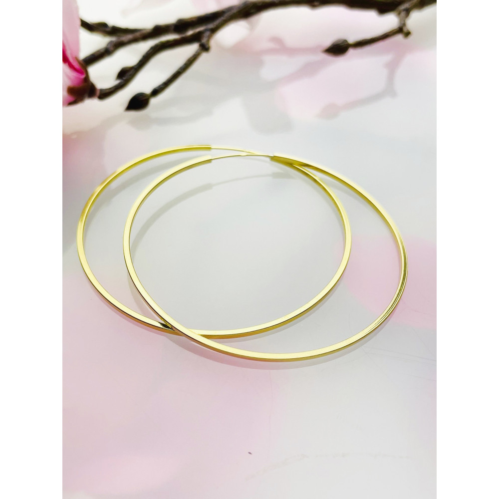 925 Silberne vergoldet Ohrringe große Kreise