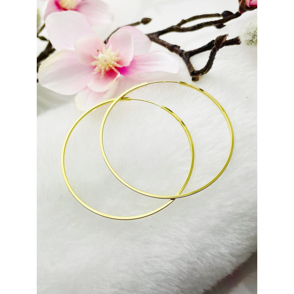 Srebrne kolczyki duże koła okręgi pozłacane