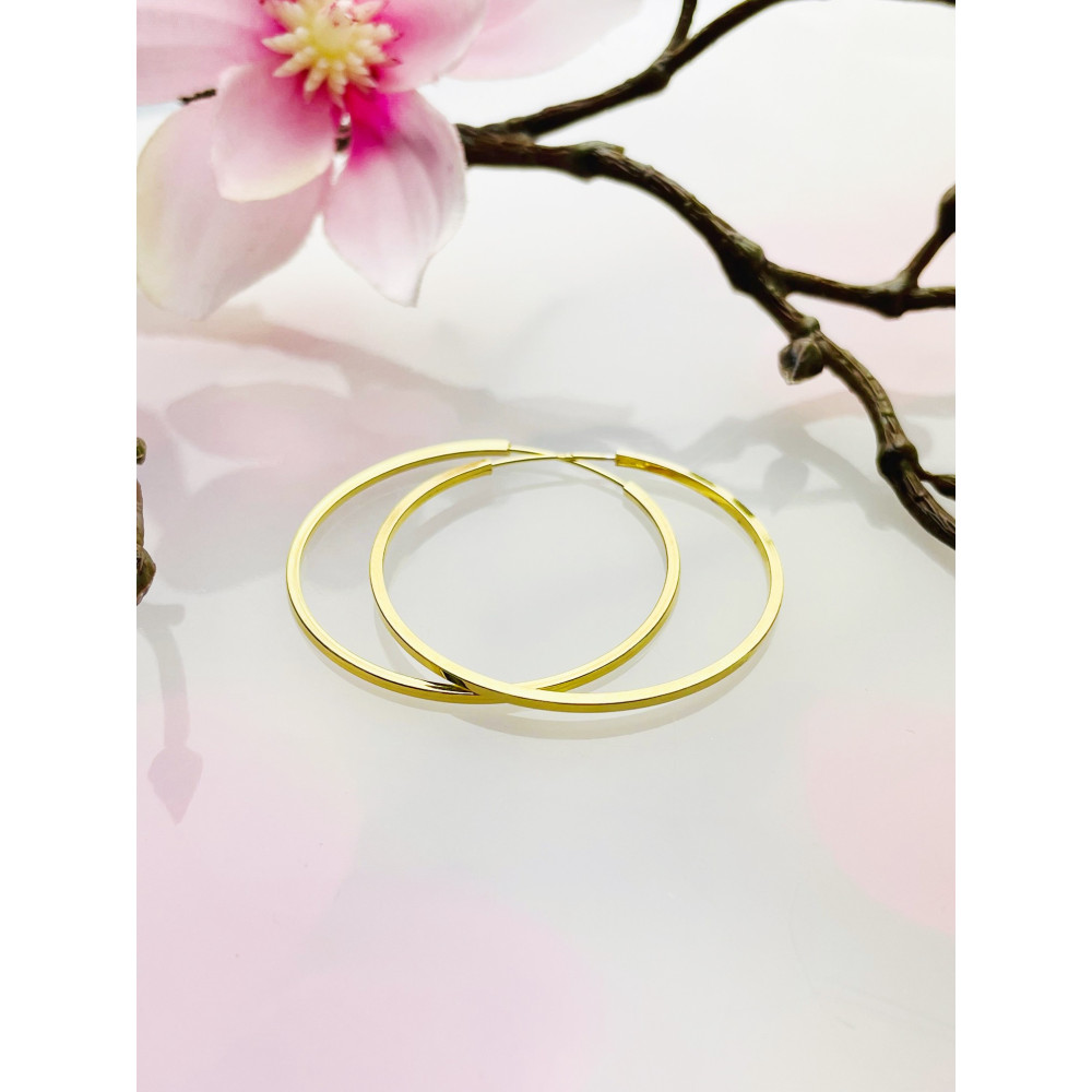 925 Silberne vergoldet Ohrringe große Kreise