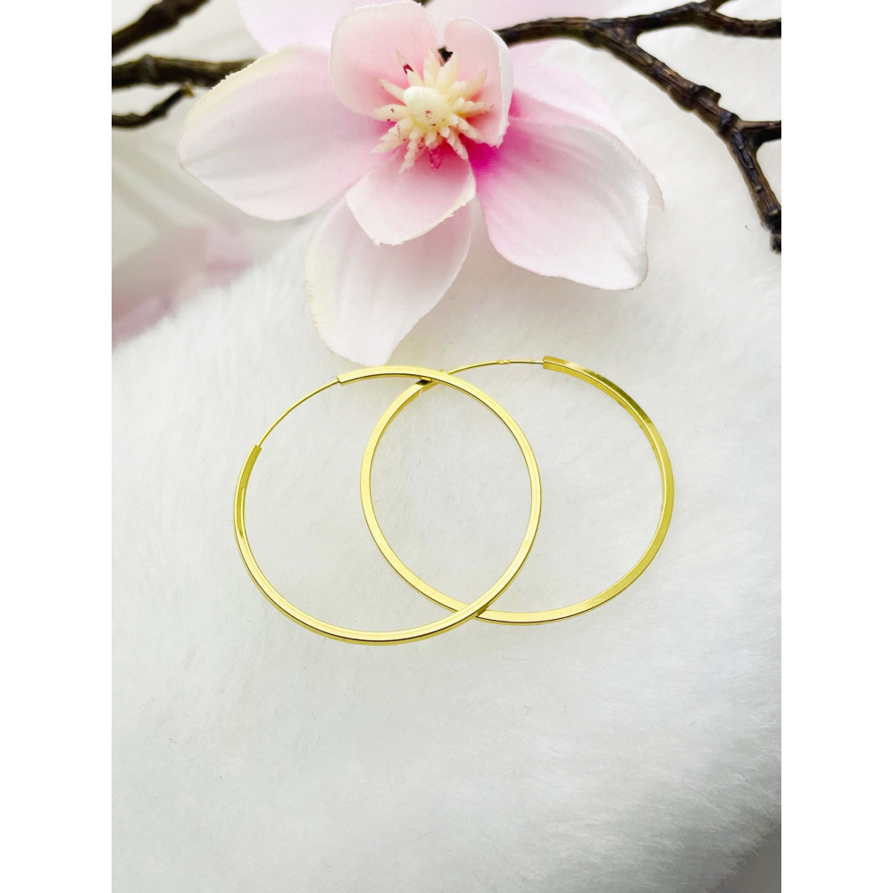 Srebrne kolczyki duże koła okręgi pozłacane