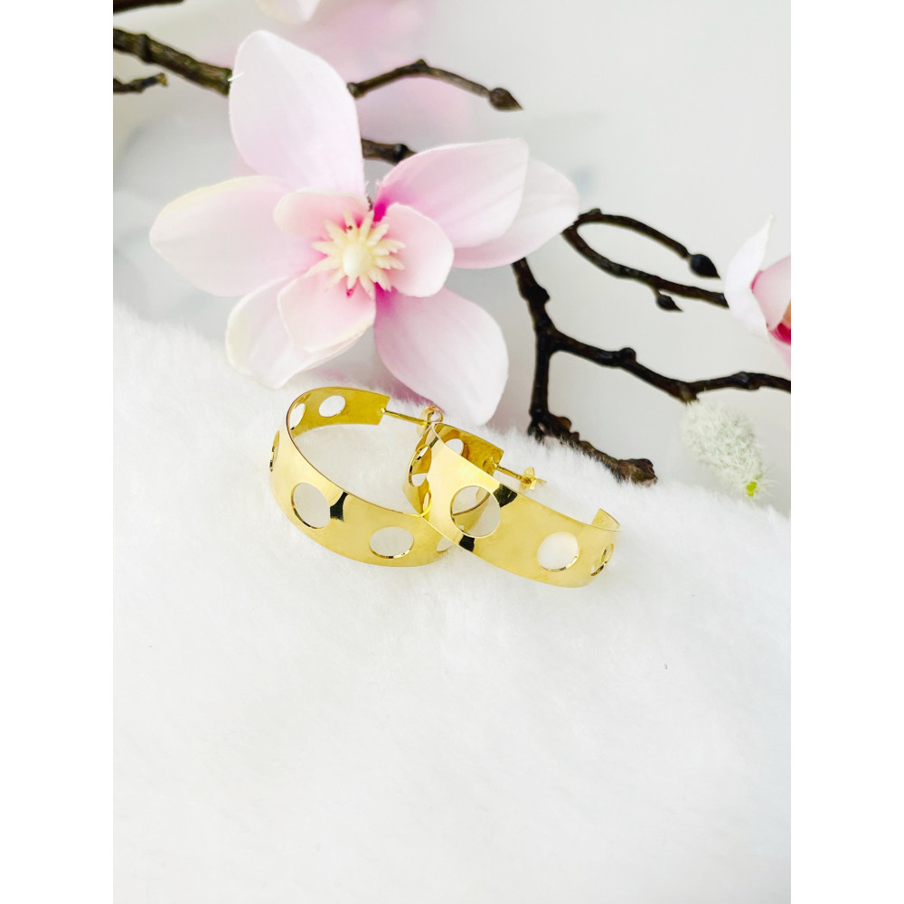 copy of Złote kolczyki przecinki z cyrkoniami