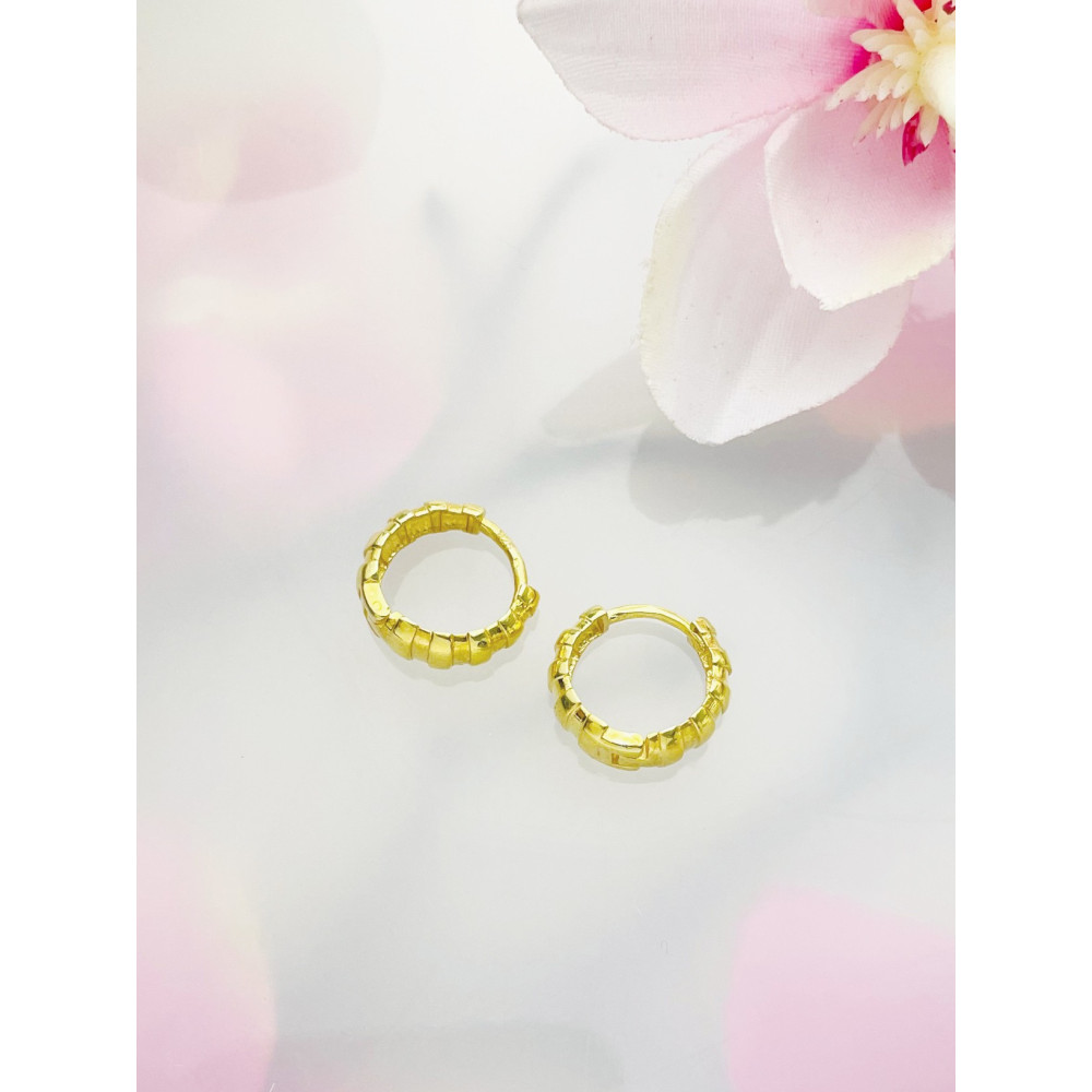 925 Silberne vergoldet Ohrringe Kreise