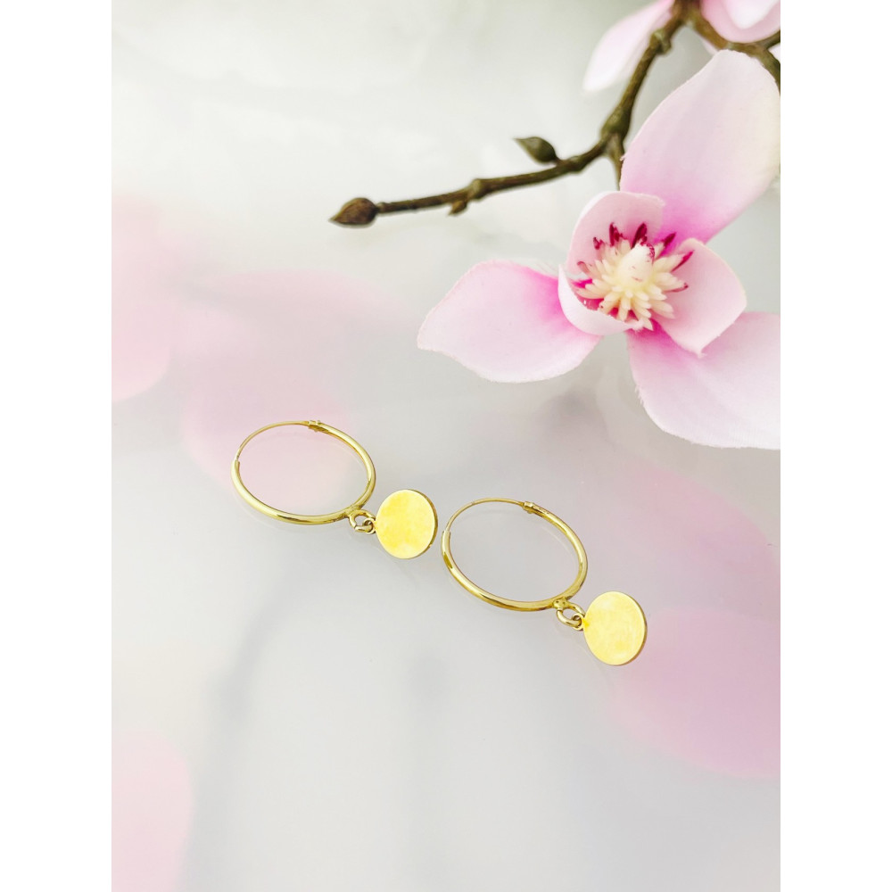 Srebrne kolczyki pozłacane koła kółeczka