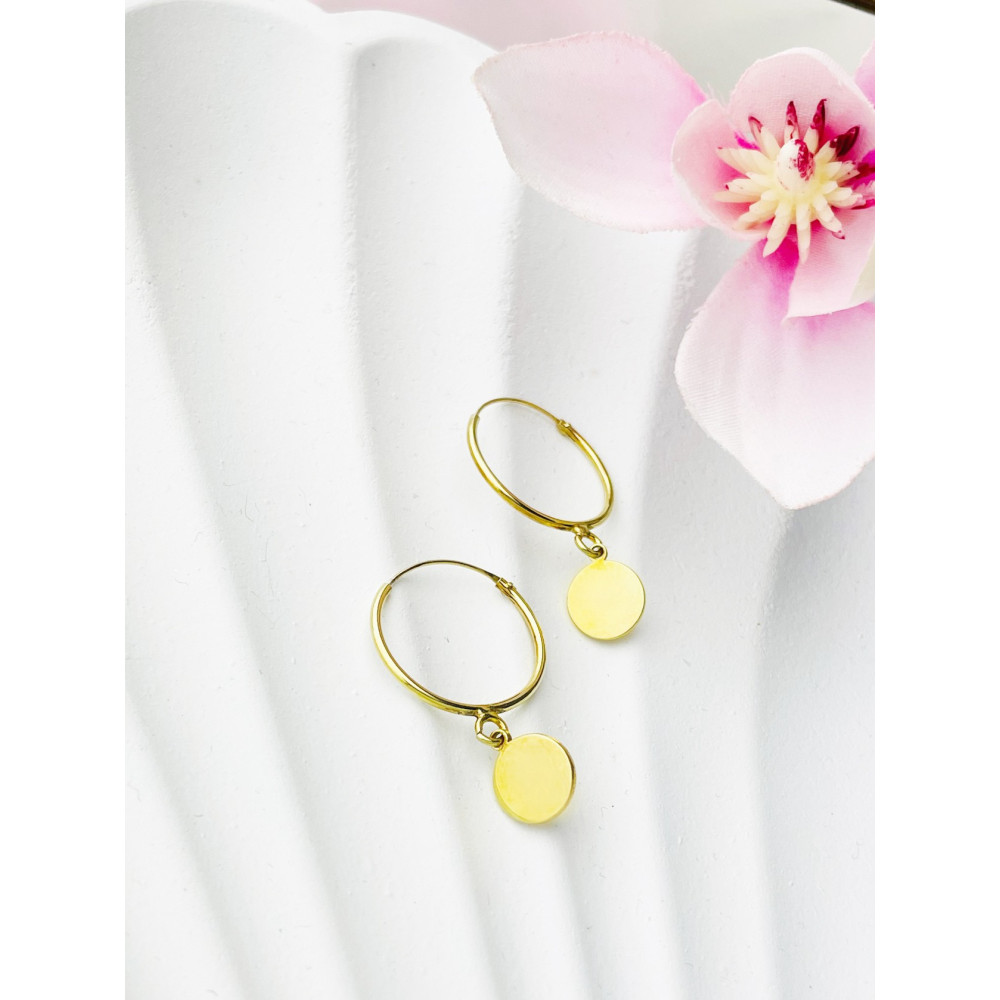 925 Silberne vergoldet Ohrringe Kreise