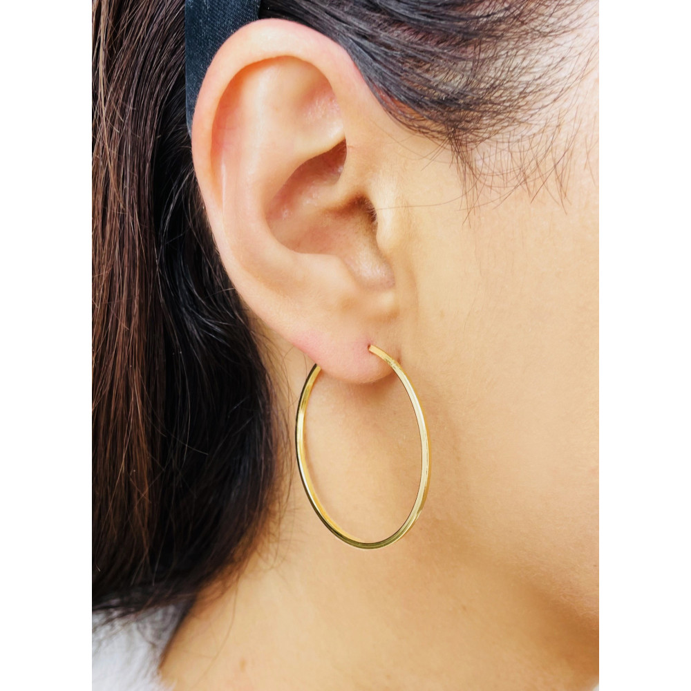 Srebrne kolczyki duże koła okręgi pozłacane