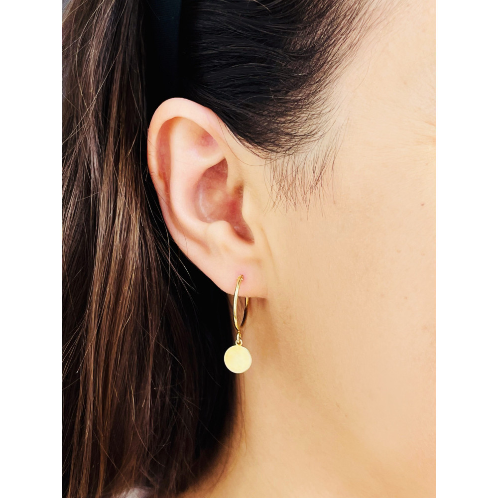 Srebrne kolczyki pozłacane koła kółeczka