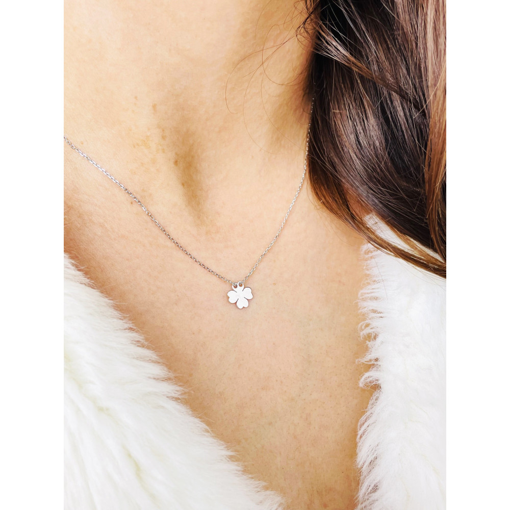 Kleeblatt 925 Silber Halskette Halsband Damen Kinder