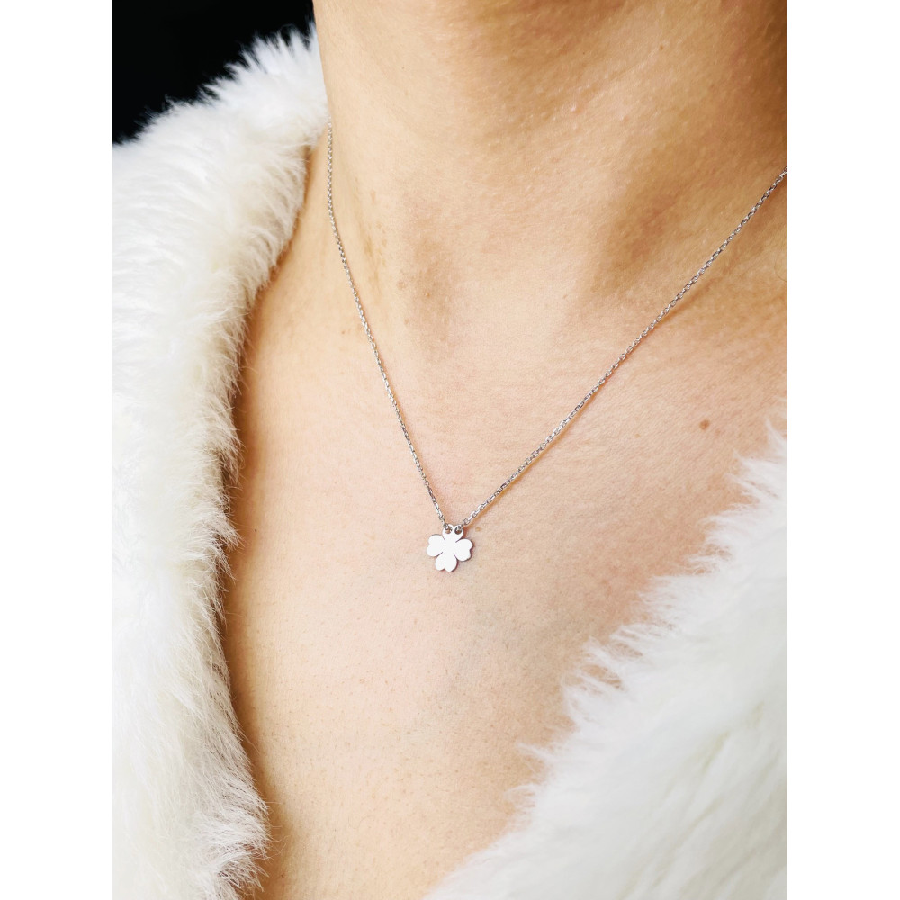 Kleeblatt 925 Silber Halskette Halsband Damen Kinder