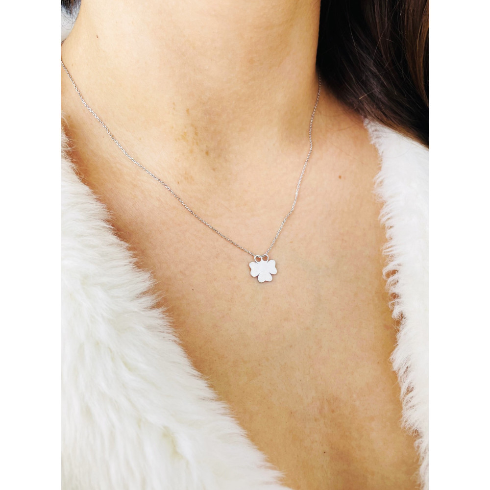 Kleeblatt 925 Silber Halskette Halsband Damen Kinder