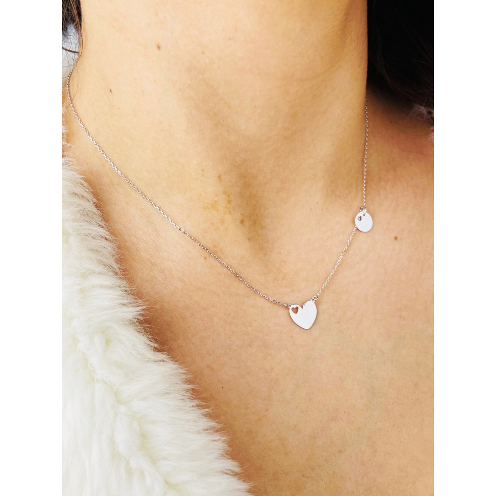 Herz 925 Silber Halskette Halsband Damen Kinder