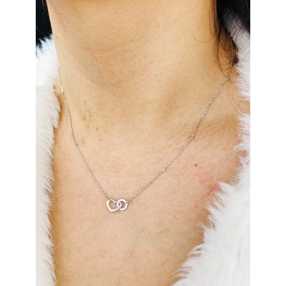 Herz 925 Silber Halskette mit Zirkonia Halsband Damen Kinder