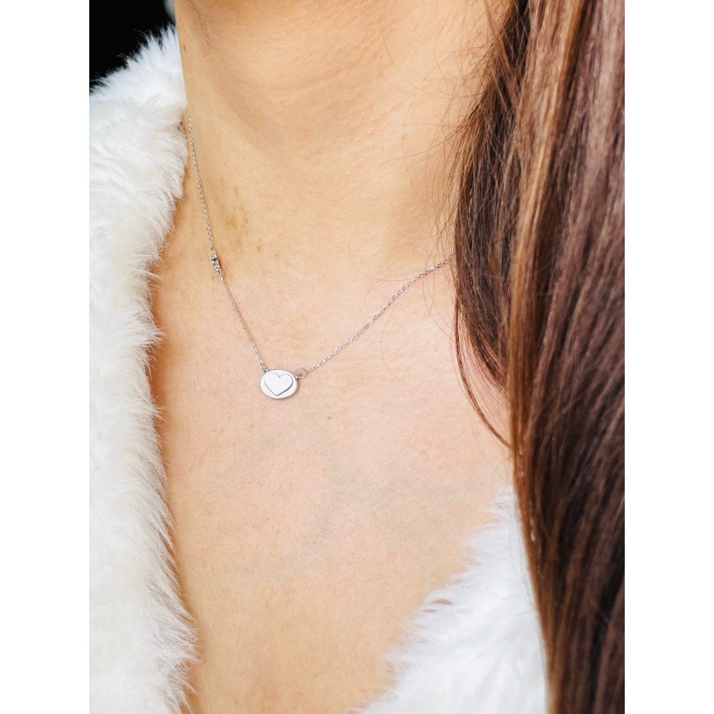 Herz 925 Silber Halskette mit Zirkonia Halsband Damen Kinder