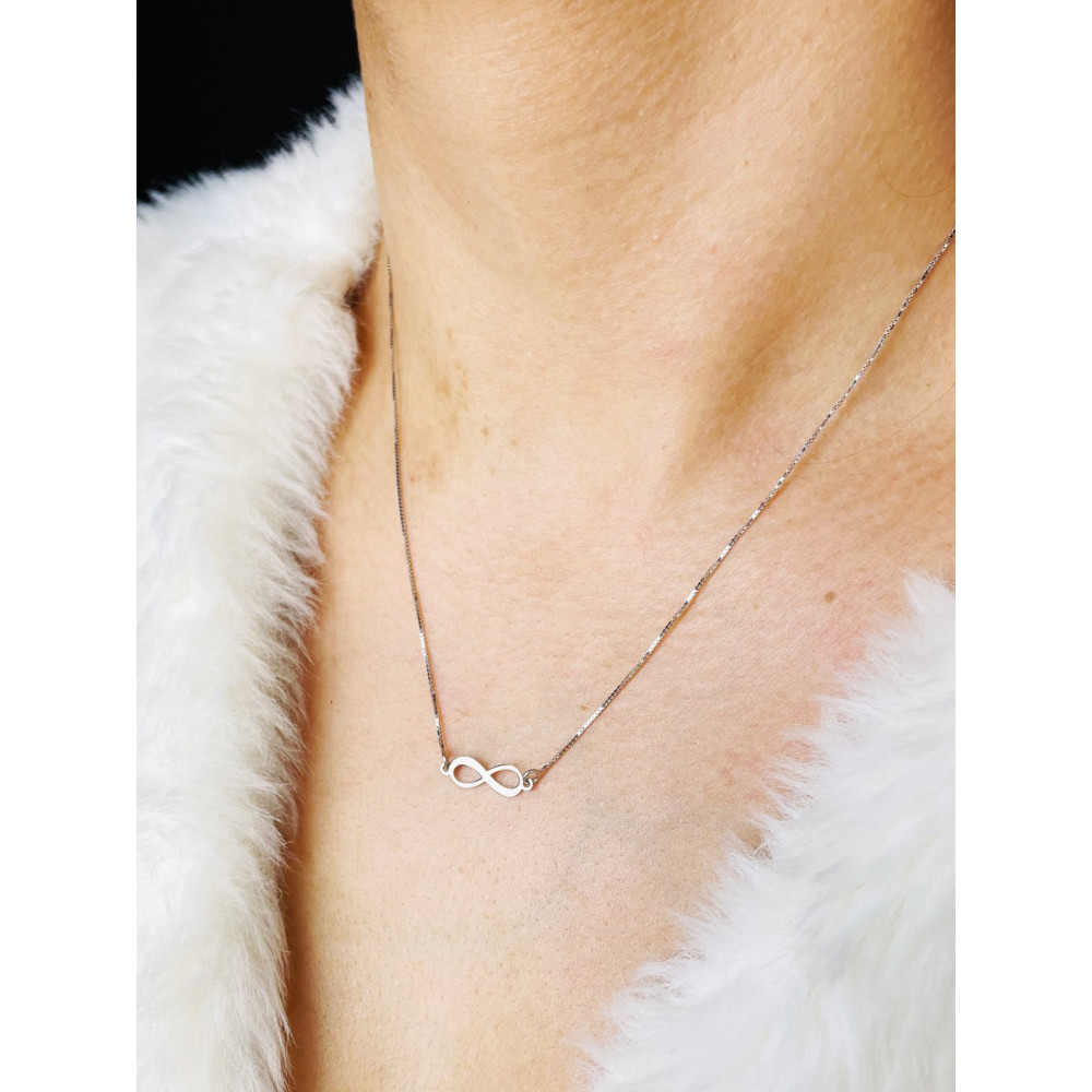 Infinity 925 Silber Halskette Halsband Damen Kinder